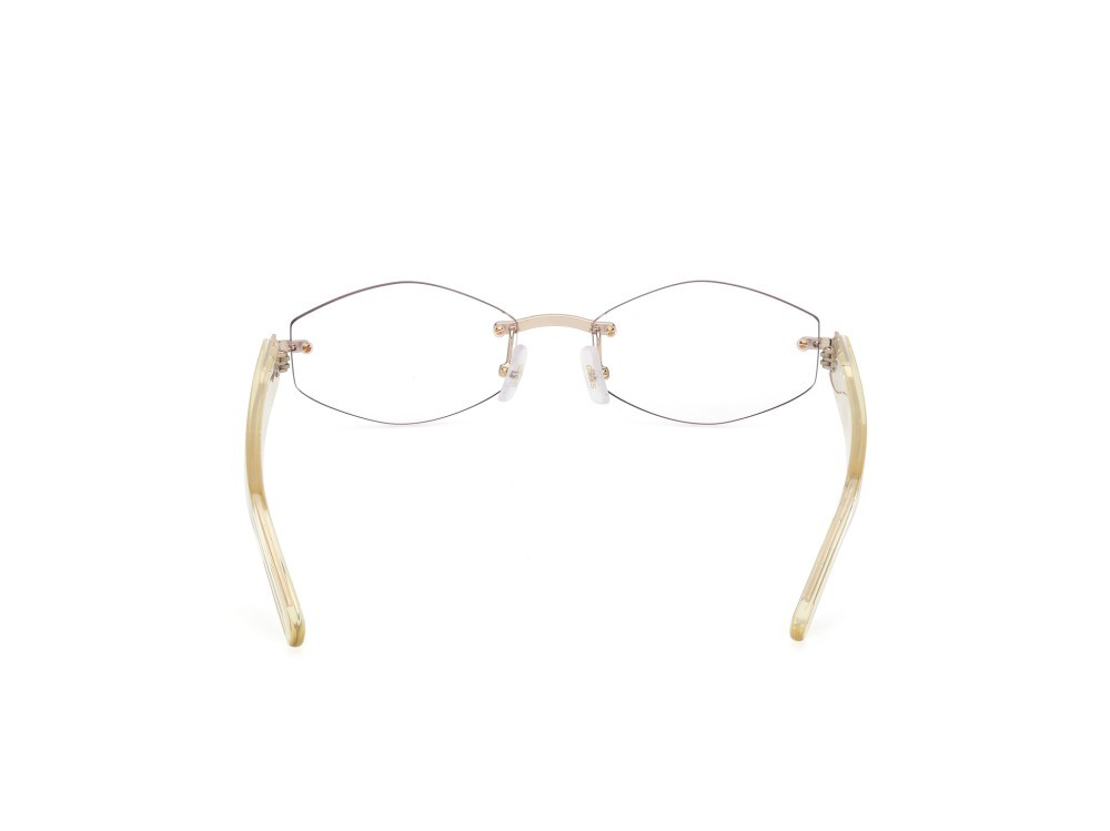 Sonnenbrillen GCDS GD0040 (32X) farbe oro pallido lucido - giallo chiaro lucido form geometrisch gläser blu