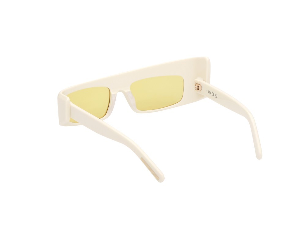 Sonnenbrillen GCDS GD0043 (21E) farbe bianco lucido form geometrisch gläser marrone