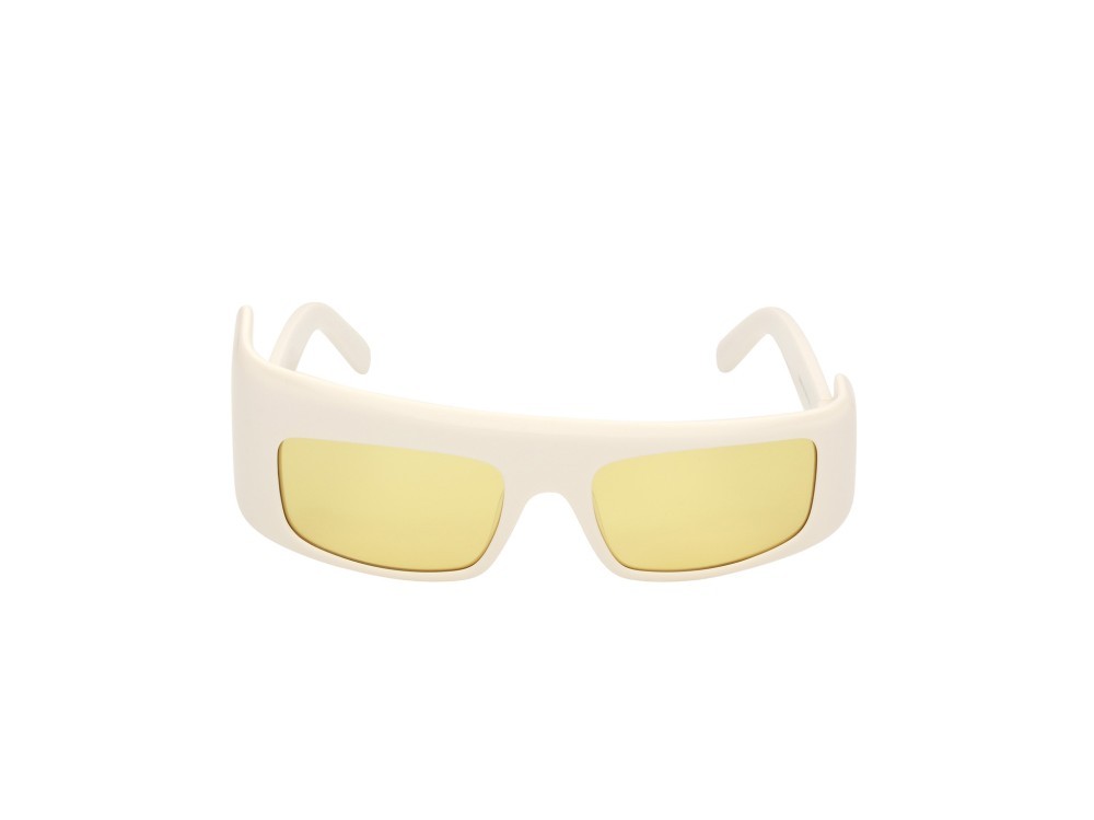 Sonnenbrillen GCDS GD0043 (21E) farbe bianco lucido form geometrisch gläser marrone