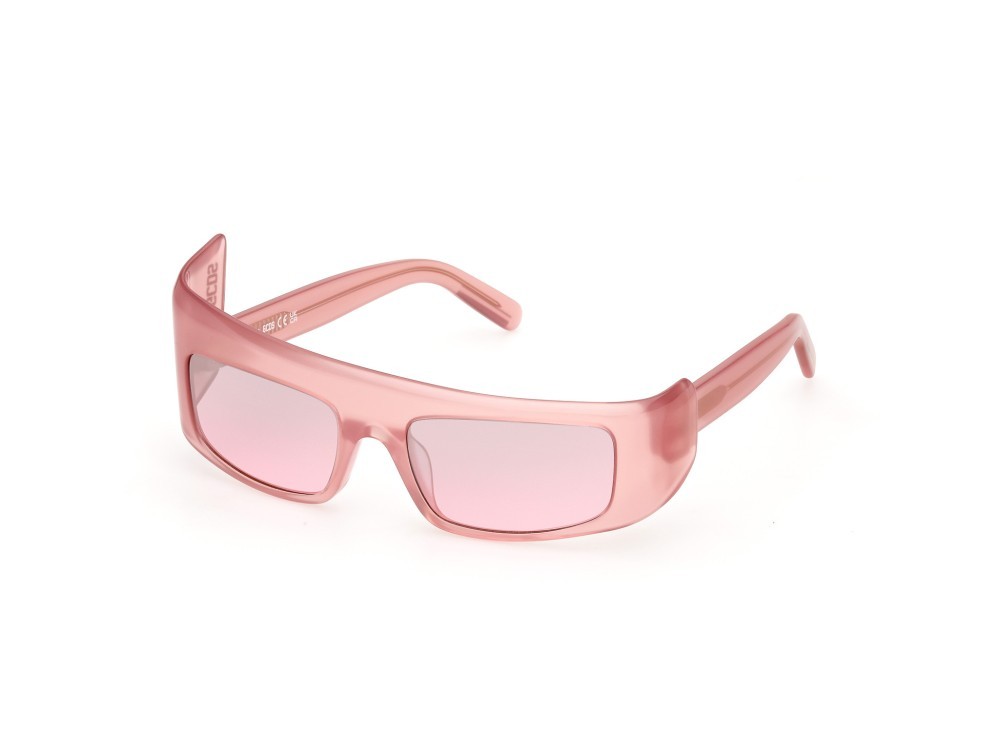 Sonnenbrillen GCDS GD0043 (75T) farbe fucsia perlato form geometrisch gläser bordeaux sfumato