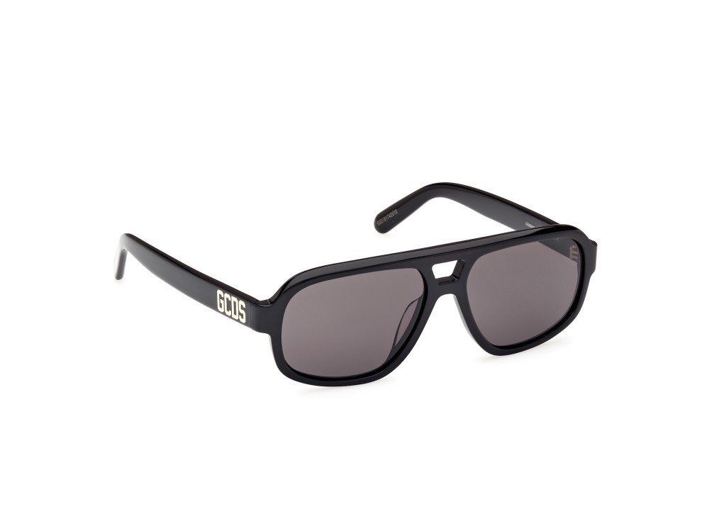 Sunglasses GCDS GD0046 (01A) color nero lucido shape aviator lenses fumo