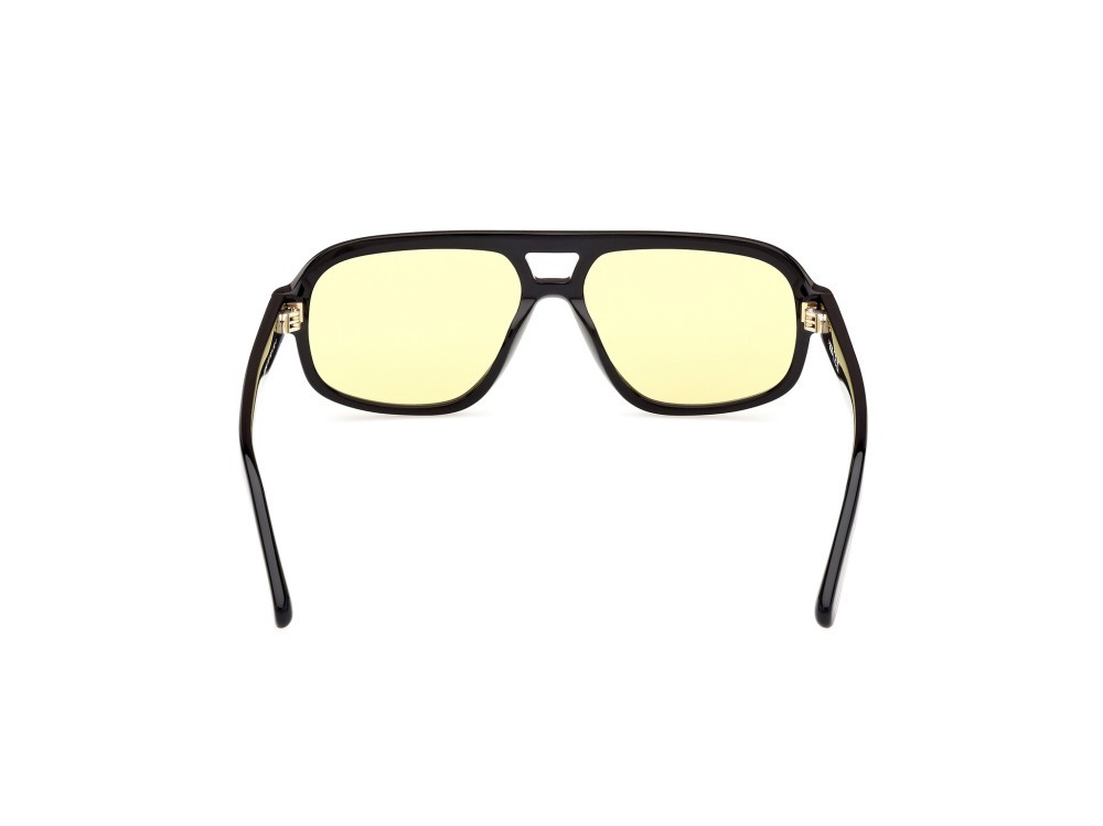Sonnenbrillen GCDS GD0046 (01E) farbe nero lucido form aviator gläser marrone