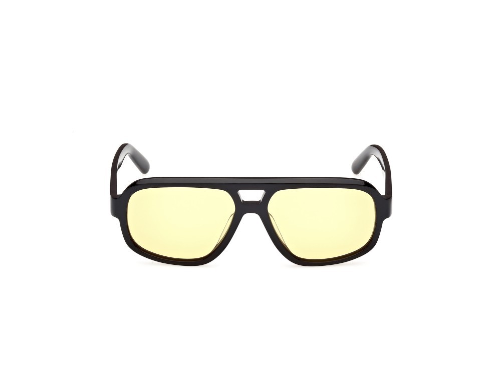 Sonnenbrillen GCDS GD0046 (01E) farbe nero lucido form aviator gläser marrone