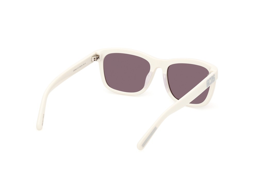 Sonnenbrillen GCDS GD0049 (21C) farbe bianco lucido form quadratisch gläser fumo specchiato