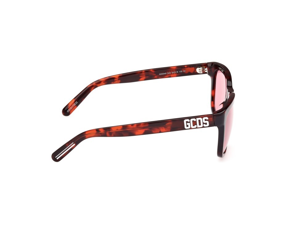 Sonnenbrillen GCDS GD0049 (54S) farbe avana rossa form quadratisch gläser bordeaux