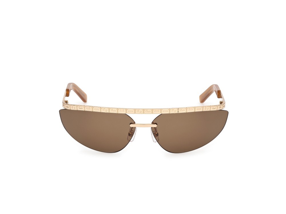 Sonnenbrillen GCDS GD0051 (30G) farbe oro endura lucido - arancio chiaro lucido form geometrisch gläser fumo specchiato