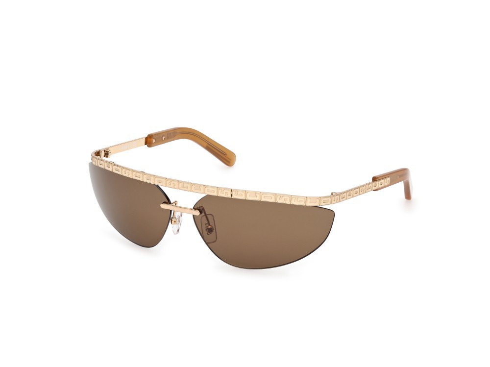 Sonnenbrillen GCDS GD0051 (30G) farbe oro endura lucido - arancio chiaro lucido form geometrisch gläser fumo specchiato