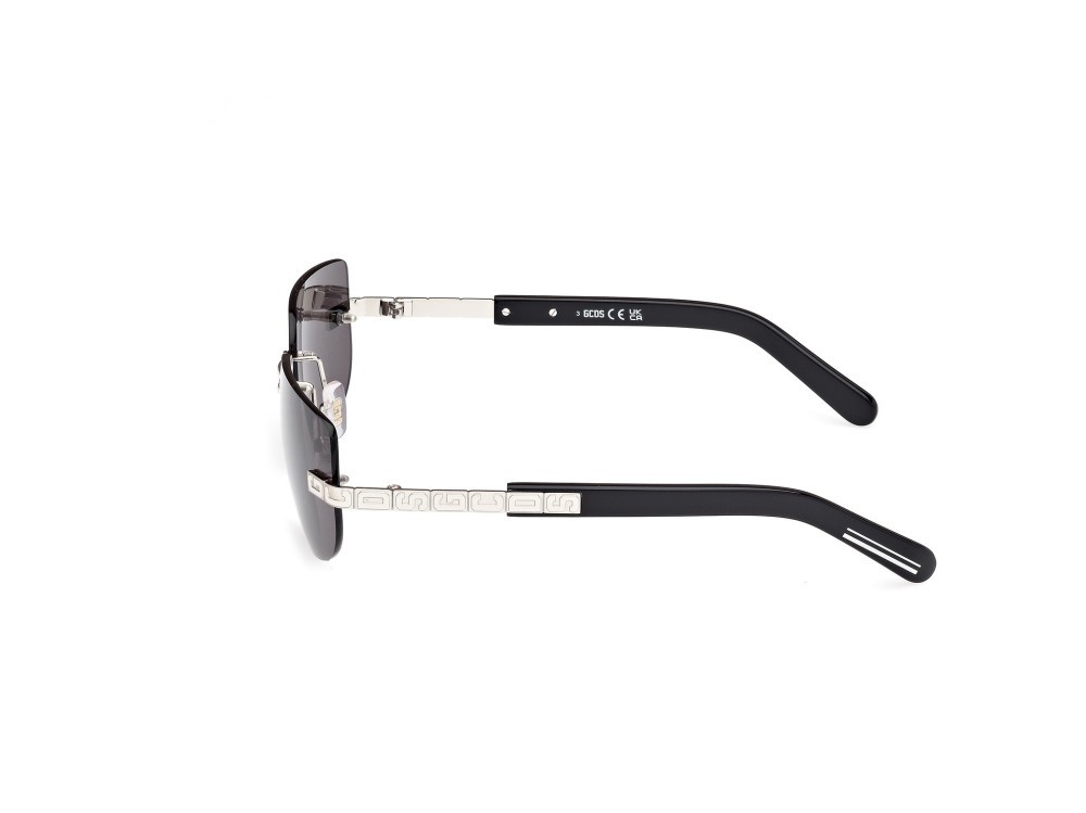 Sunglasses GCDS GD0052 (16A) color palladio lucido shape rectangle lenses fumo