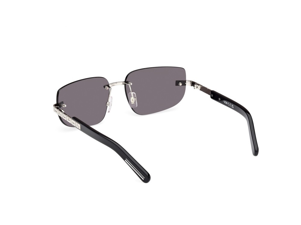 Sunglasses GCDS GD0052 (16A) color palladio lucido shape rectangle lenses fumo