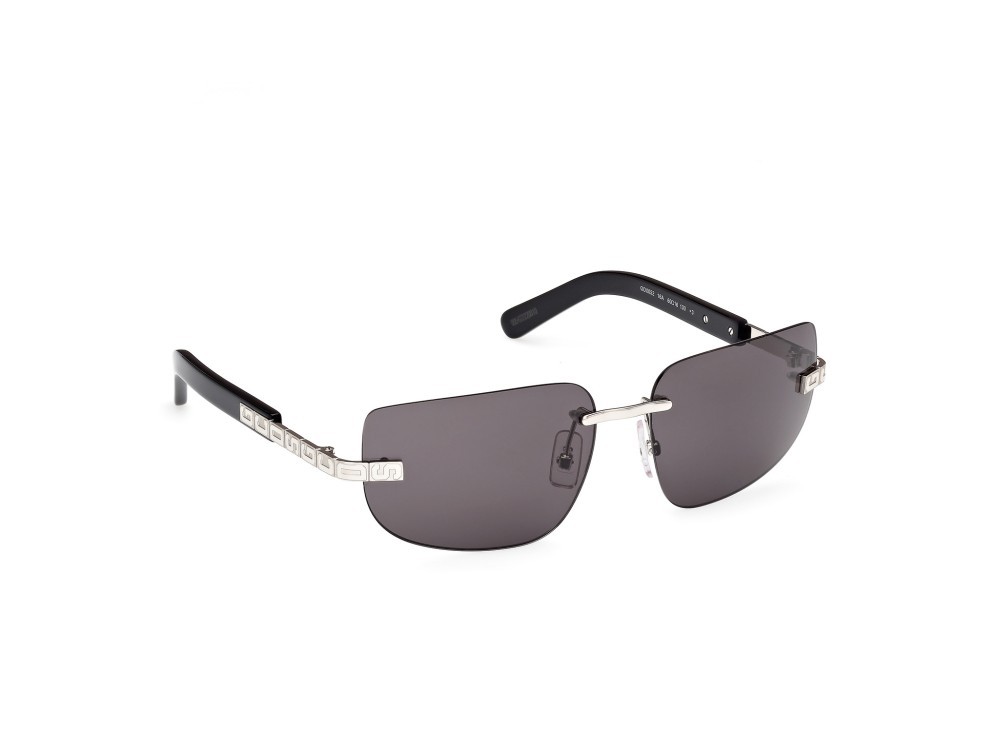 Sunglasses GCDS GD0052 (16A) color palladio lucido shape rectangle lenses fumo