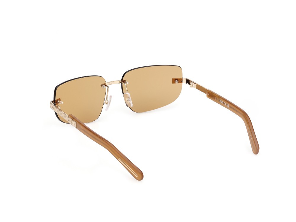 Sunglasses GCDS GD0052 (32J) color oro pallido lucido shape rectangle lenses roviex