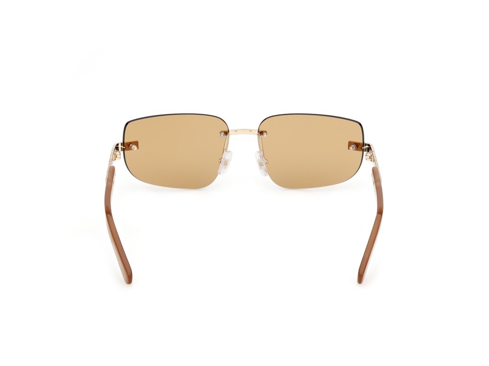 Sunglasses GCDS GD0052 (32J) color oro pallido lucido shape rectangle lenses roviex