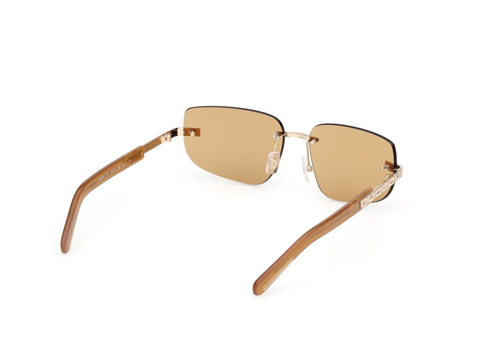 Sunglasses GCDS GD0052 (32J) color oro pallido lucido shape rectangle lenses roviex