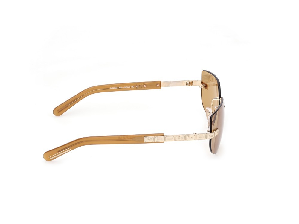 Sunglasses GCDS GD0052 (32J) color oro pallido lucido shape rectangle lenses roviex