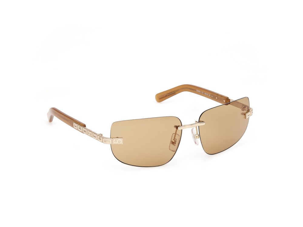 Sunglasses GCDS GD0052 (32J) color oro pallido lucido shape rectangle lenses roviex