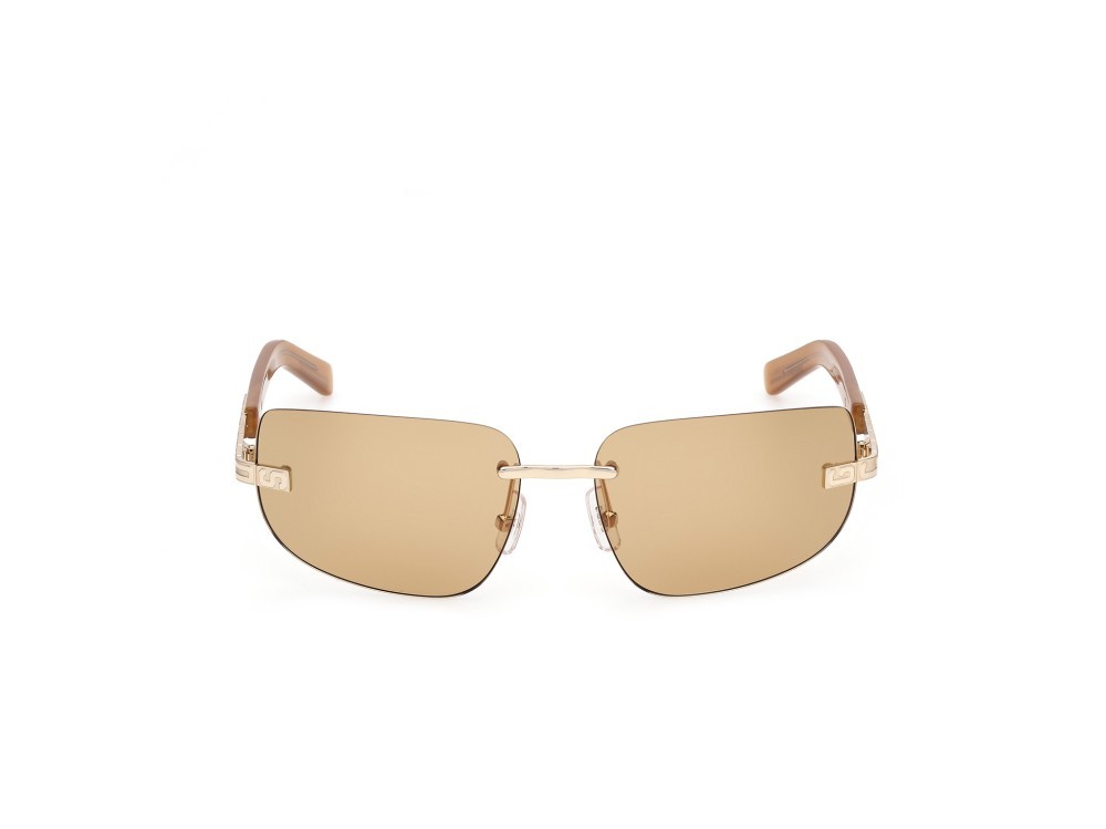 Sunglasses GCDS GD0052 (32J) color oro pallido lucido shape rectangle lenses roviex