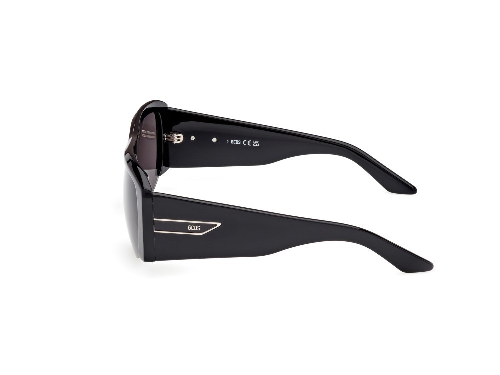 Sunglasses GCDS GD0054 (01A) color nero lucido shape geometric lenses fumo lucido