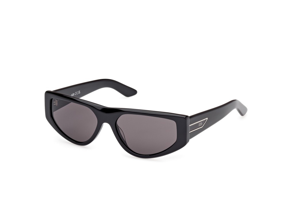 Sunglasses GCDS GD0055 (01A) color nero lucido shape geometric lenses fumo