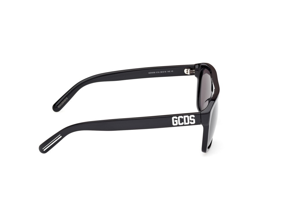 Sunglasses GCDS GD0058 (01A) color nero lucido shape navigator lenses fumo