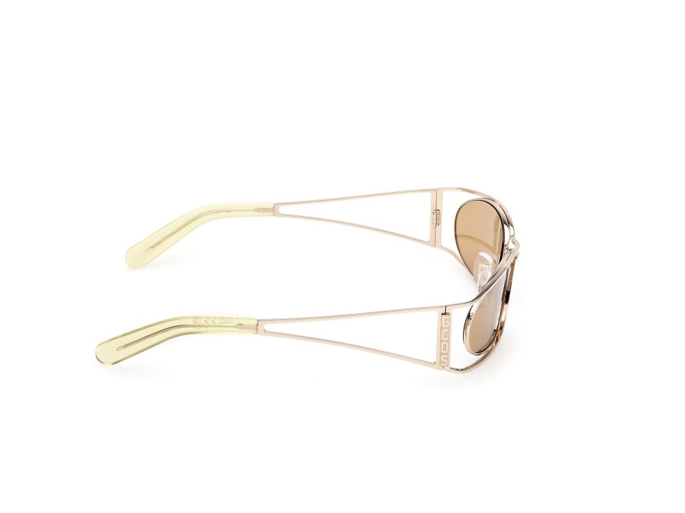 Occhiali da sole GCDS GD0060 (32J) colore oro pallido lucido forma geometrico 