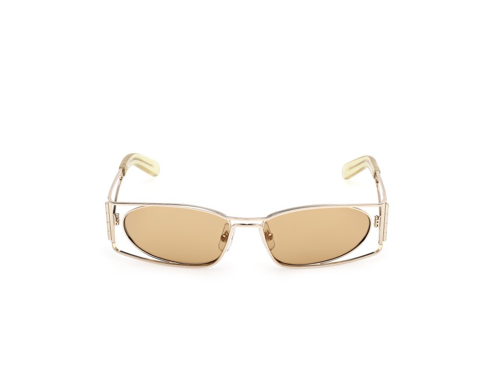 Occhiali da sole GCDS GD0060 (32J) colore oro pallido lucido forma geometrico 