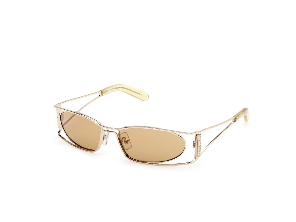 Occhiali da sole GCDS GD0060 (32J) colore oro pallido lucido forma geometrico 