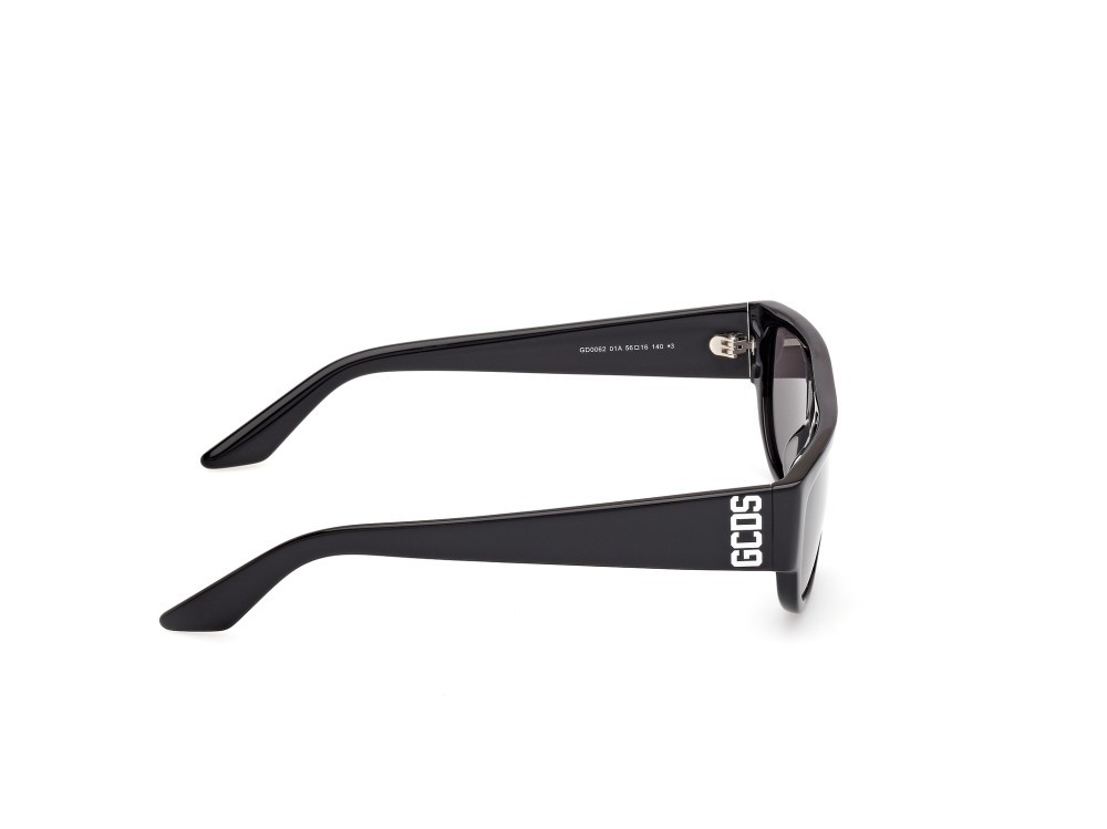 Occhiali da sole GCDS GD0062 (01A) colore nero lucido forma geometrico lenti fumo