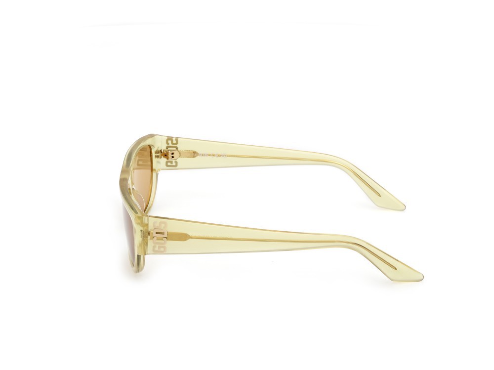 Occhiali da sole GCDS GD0062 (39J) colore giallo chiaro lucido forma geometrico lenti roviex