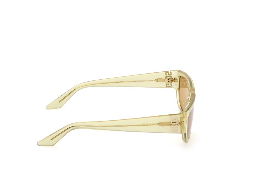 Occhiali da sole GCDS GD0062 (39J) colore giallo chiaro lucido forma geometrico lenti roviex