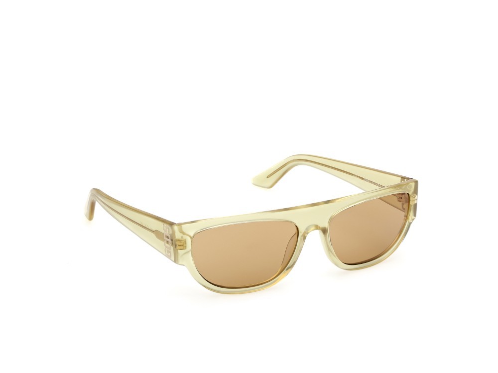 Occhiali da sole GCDS GD0062 (39J) colore giallo chiaro lucido forma geometrico lenti roviex