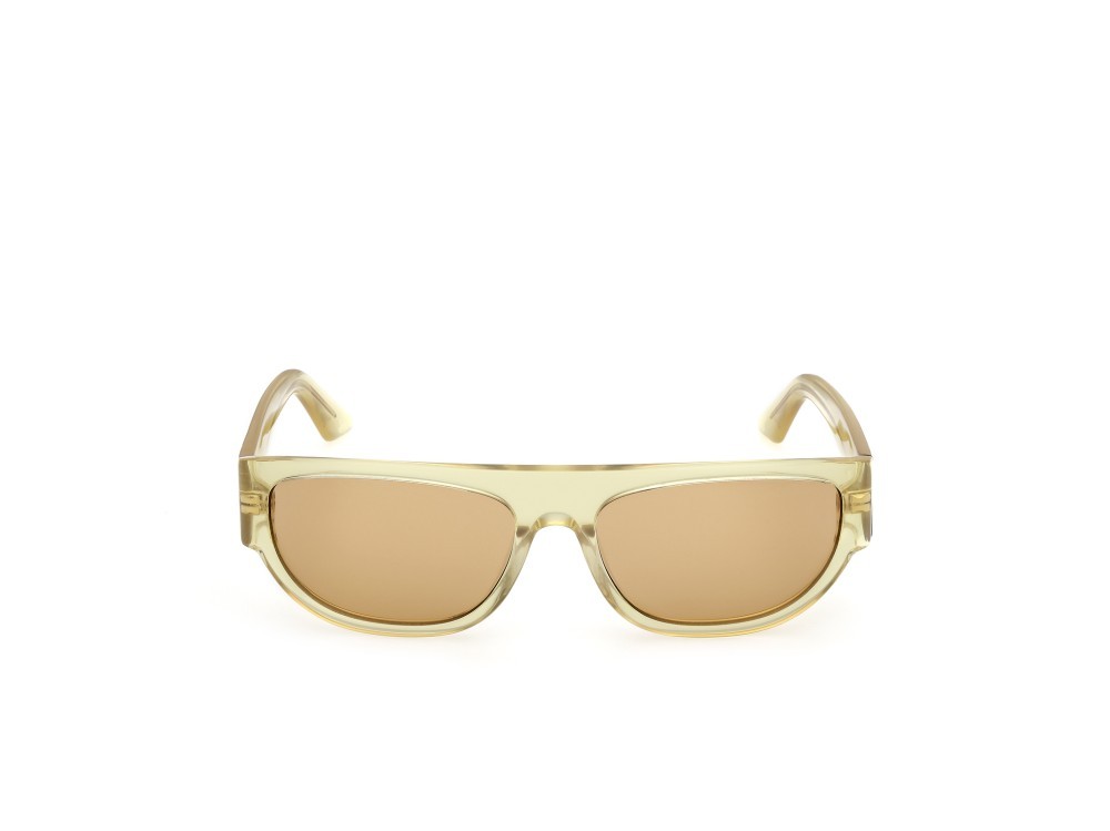 Occhiali da sole GCDS GD0062 (39J) colore giallo chiaro lucido forma geometrico lenti roviex