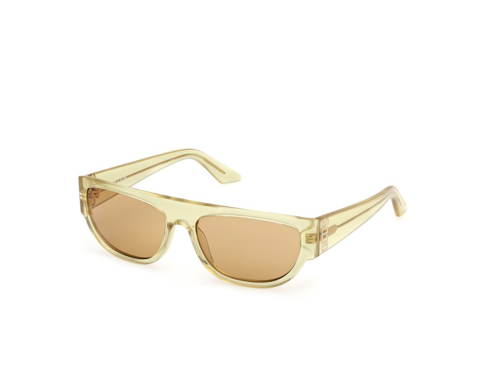 Occhiali da sole GCDS GD0062 (39J) colore giallo chiaro lucido forma geometrico lenti roviex