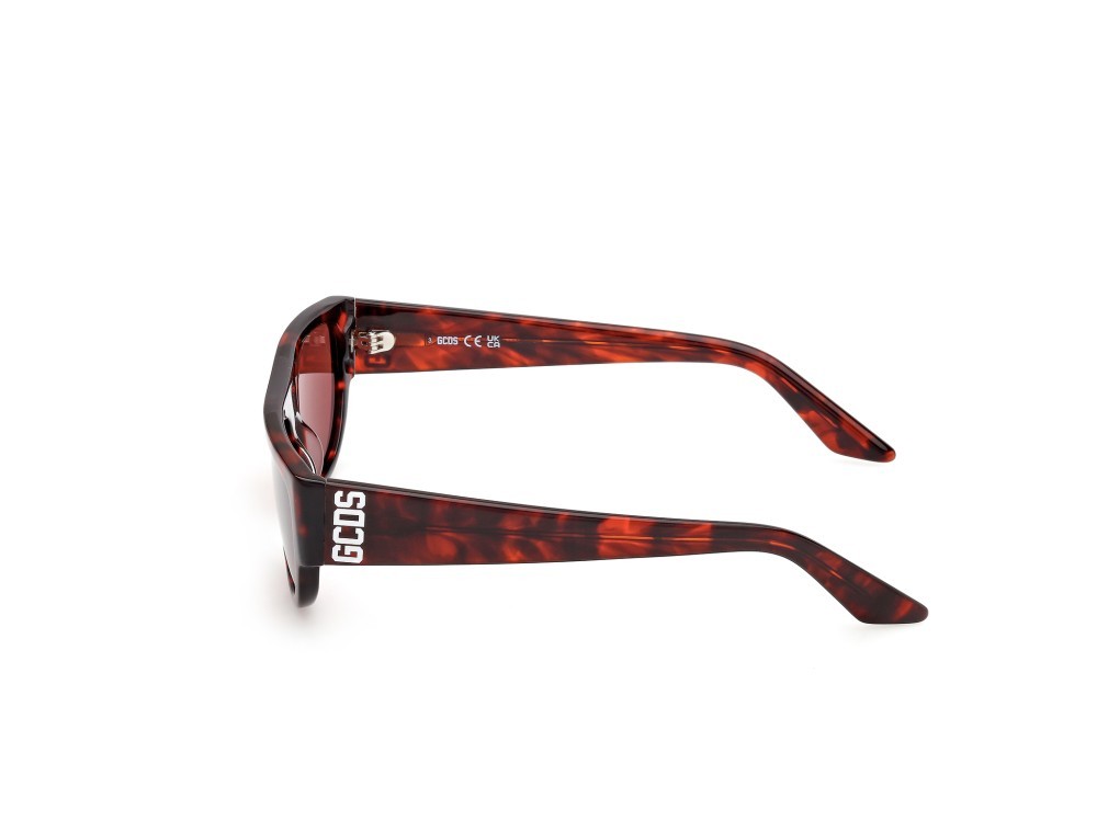 Occhiali da sole GCDS GD0062 (54S) colore avana rossa forma geometrico lenti bordeaux