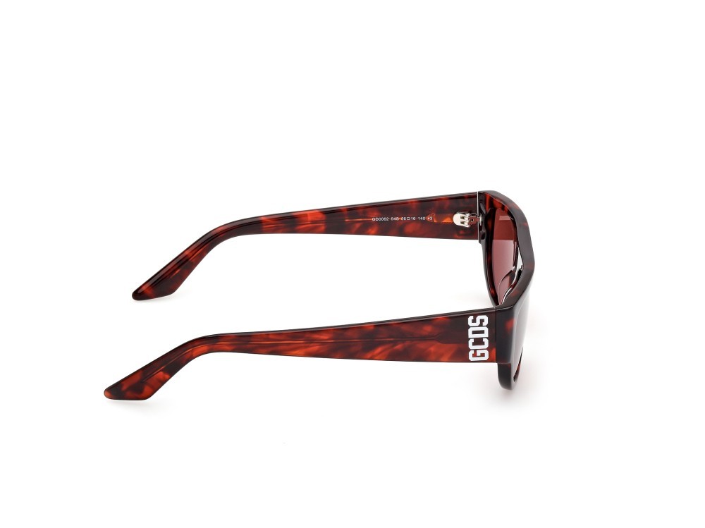 Occhiali da sole GCDS GD0062 (54S) colore avana rossa forma geometrico lenti bordeaux