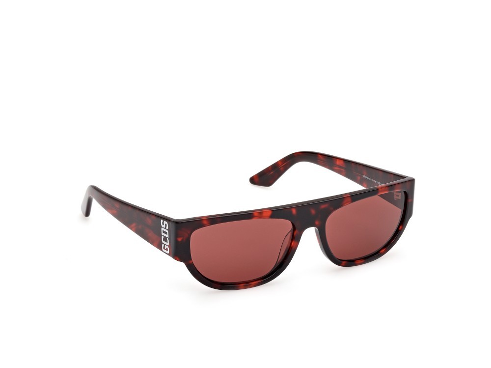 Occhiali da sole GCDS GD0062 (54S) colore avana rossa forma geometrico lenti bordeaux