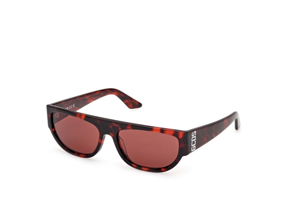 Occhiali da sole GCDS GD0062 (54S) colore avana rossa forma geometrico lenti bordeaux