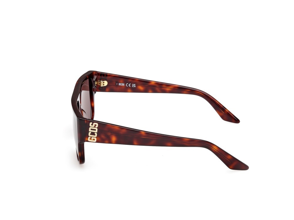 Sunglasses GCDS GD0063 (52E) color avana scura  shape geometric lenses marrone