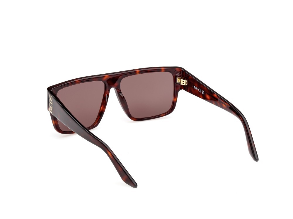 Sunglasses GCDS GD0063 (52E) color avana scura  shape geometric lenses marrone