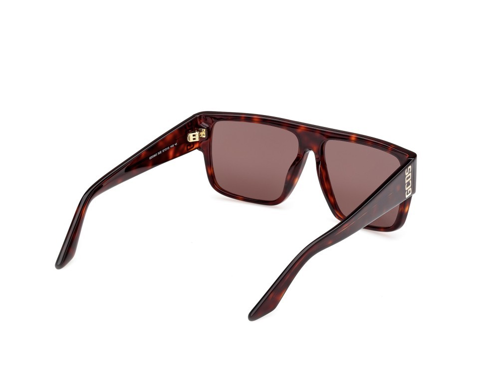 Sunglasses GCDS GD0063 (52E) color avana scura  shape geometric lenses marrone