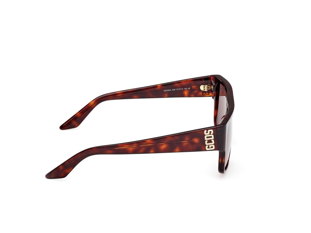 Sunglasses GCDS GD0063 (52E) color avana scura  shape geometric lenses marrone