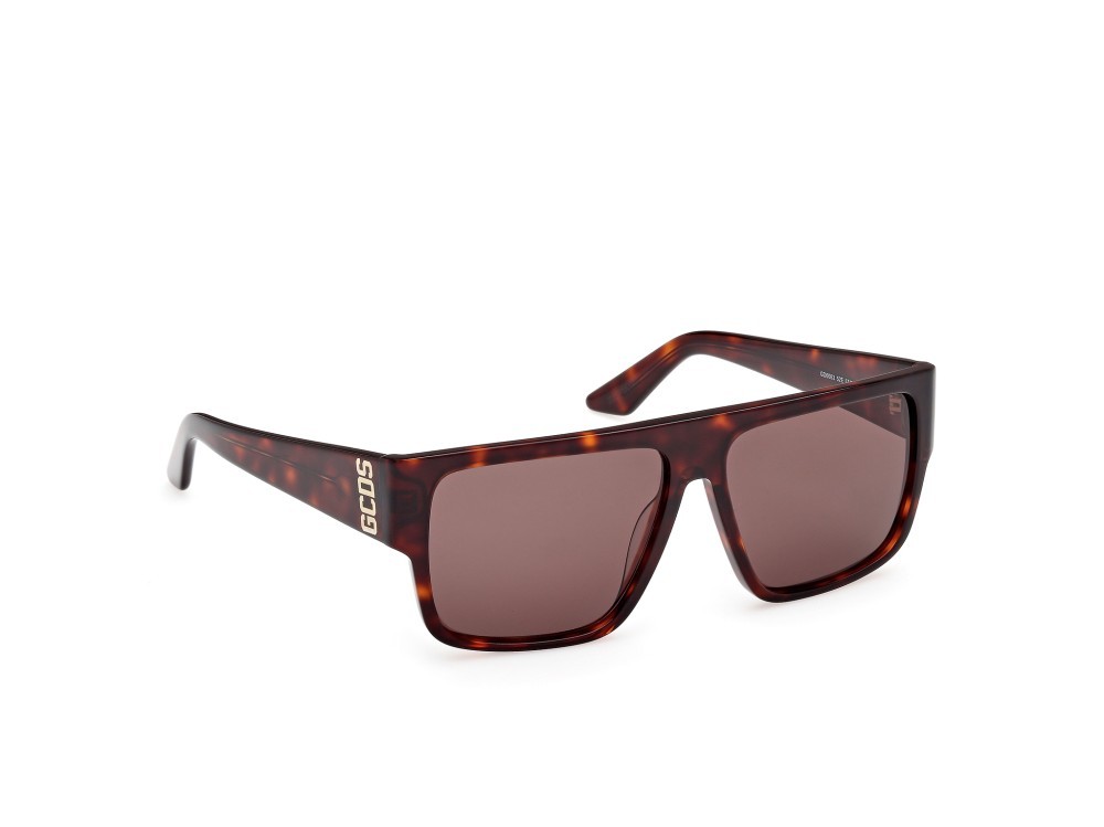 Sunglasses GCDS GD0063 (52E) color avana scura  shape geometric lenses marrone