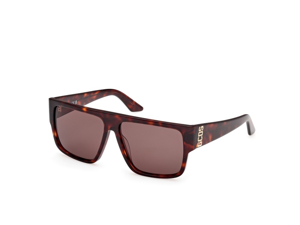 Sunglasses GCDS GD0063 (52E) color avana scura  shape geometric lenses marrone