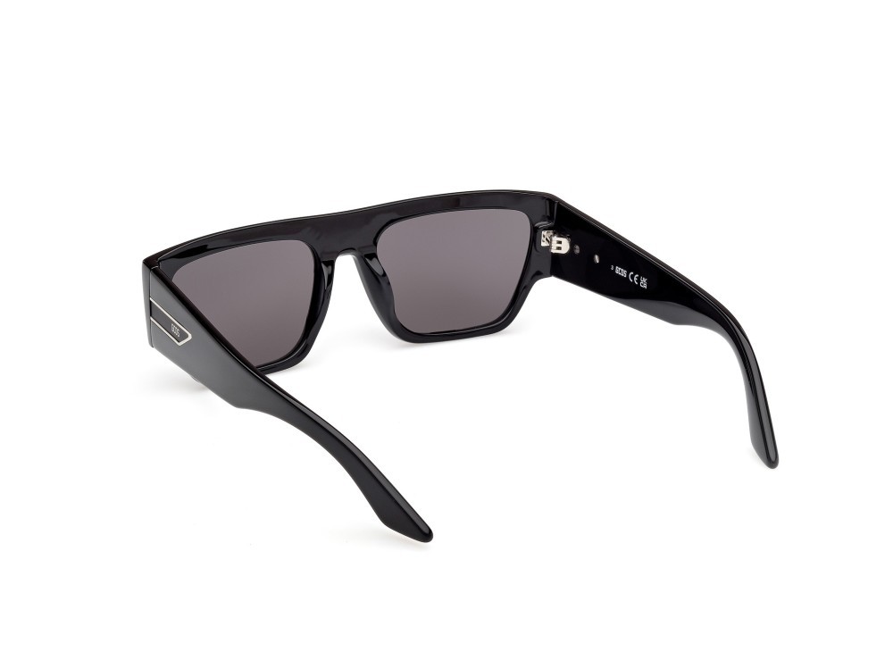 Sunglasses GCDS GD0064 (01A) color nero lucido shape geometric lenses bordeaux sfumato