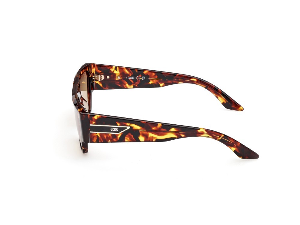 Occhiali da sole GCDS GD0064 (52K) colore avana scura forma geometrico lenti roviex sfumato