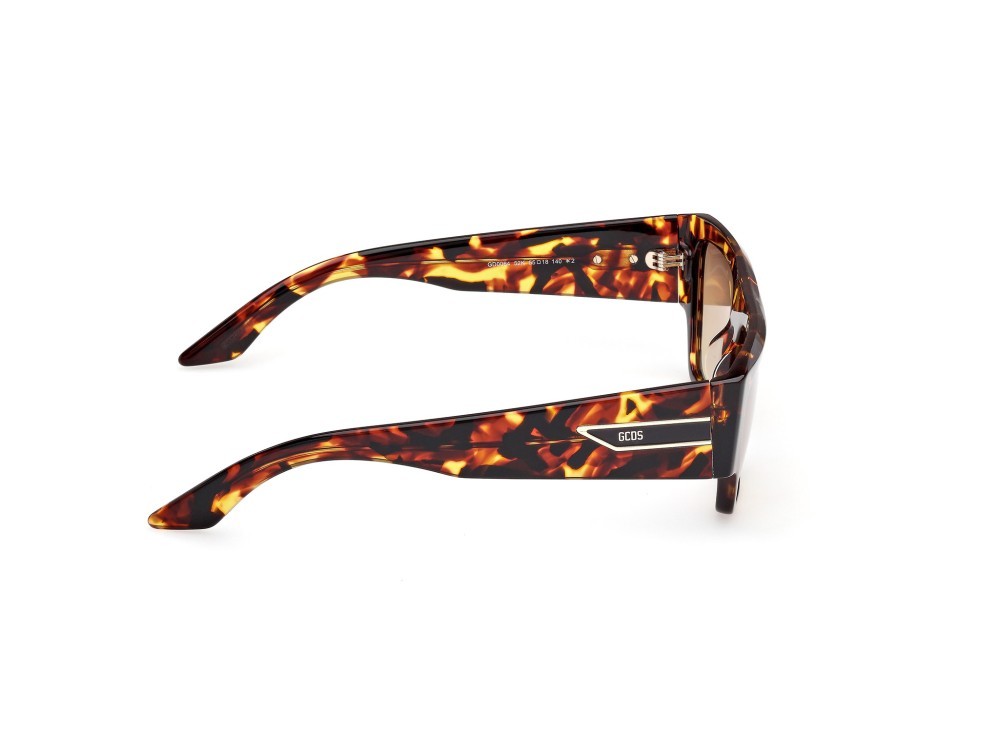 Occhiali da sole GCDS GD0064 (52K) colore avana scura forma geometrico lenti roviex sfumato