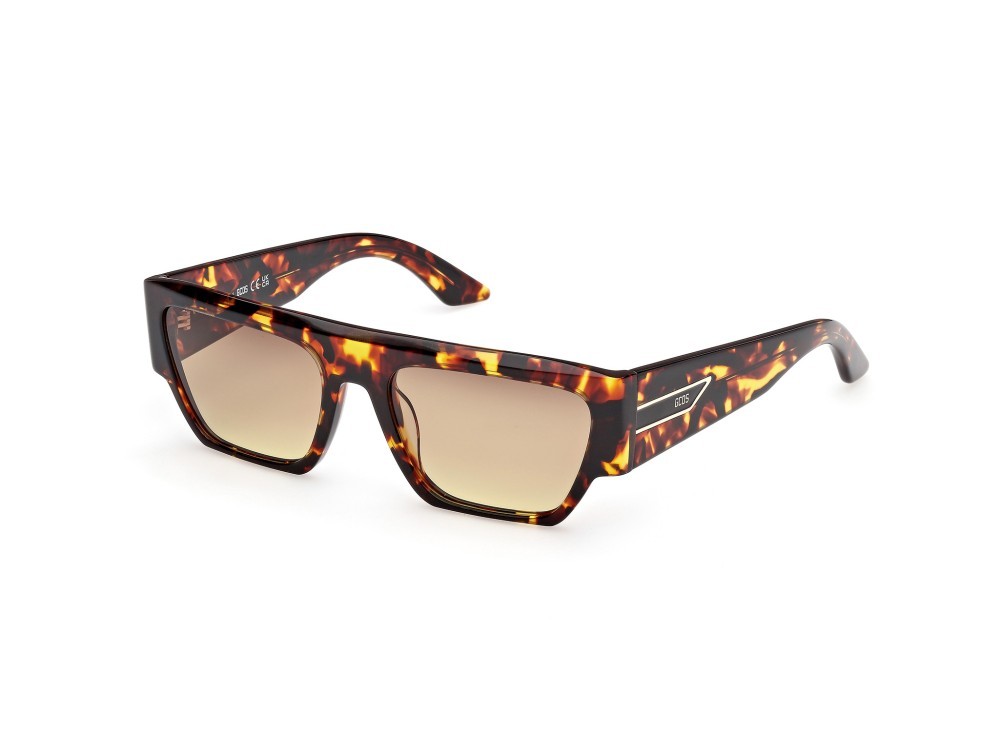 Occhiali da sole GCDS GD0064 (52K) colore avana scura forma geometrico lenti roviex sfumato
