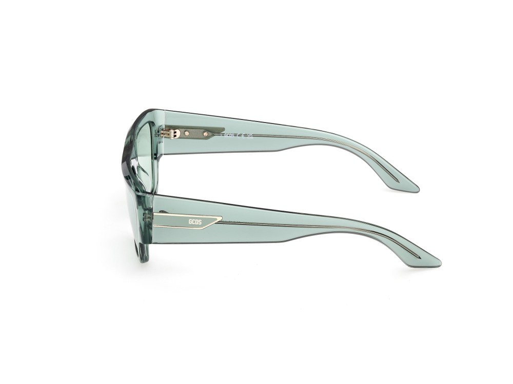 Occhiali da sole GCDS GD0064 (93N) colore verde chiaro lucido forma geometrico lenti verde 