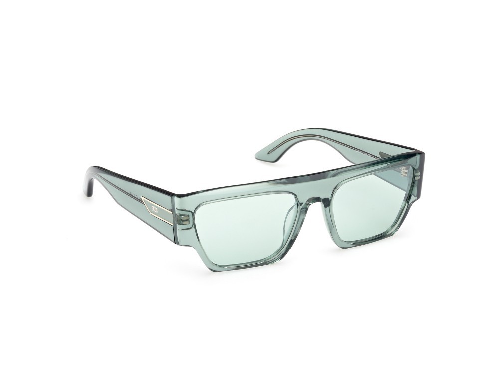 Occhiali da sole GCDS GD0064 (93N) colore verde chiaro lucido forma geometrico lenti verde 