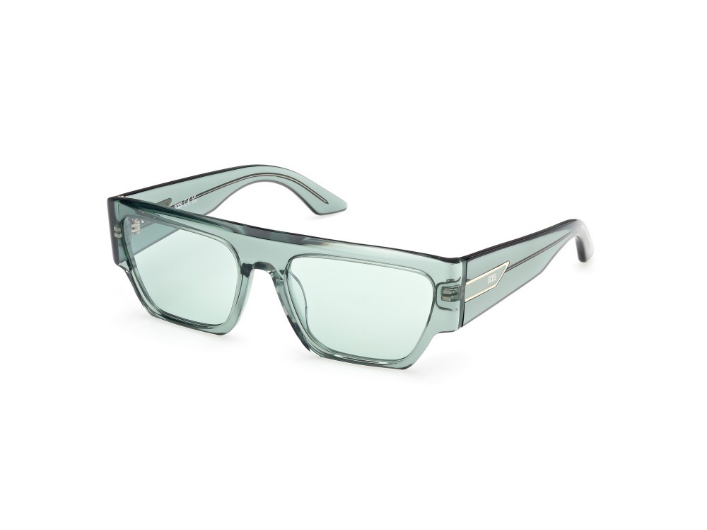 Occhiali da sole GCDS GD0064 (93N) colore verde chiaro lucido forma geometrico lenti verde 