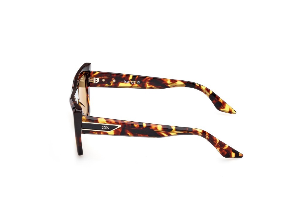Sunglasses GCDS GD0065 (52J) color avana scura shape cat eye lenses roviex
